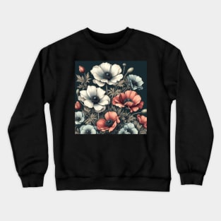 anemone and poppy flower pattern 3 Crewneck Sweatshirt